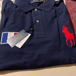 Polo by Ralph Lauren Navy and Red Men's Polo Shirt